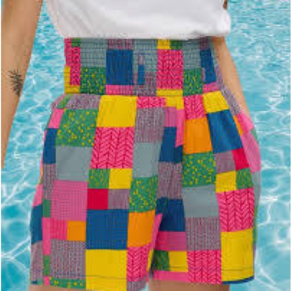 Lucy and Yak Perrie Patchwork Shorts, 3x